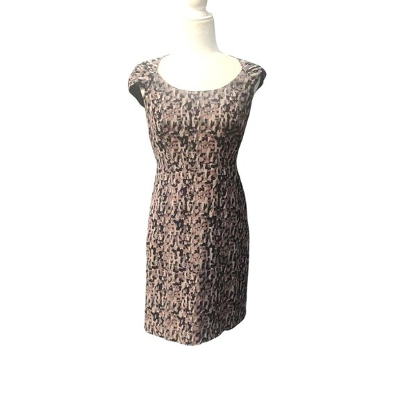 Ann Taylor Women's Size 4 Abstract Print Cap Sleeve Sheath Dress - Picture 1 of 12